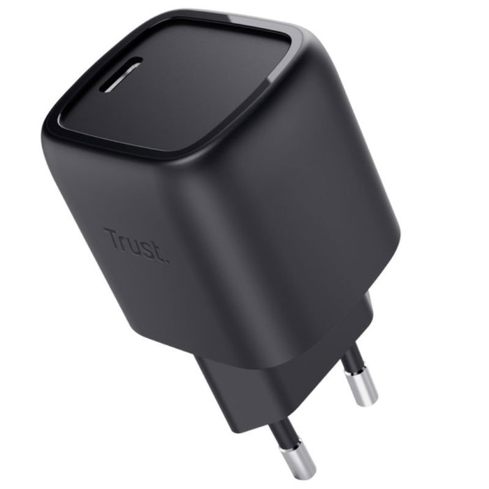 CARGADOR PARED/VIAJE USB-C 30W MAXO NEGRO TRUST